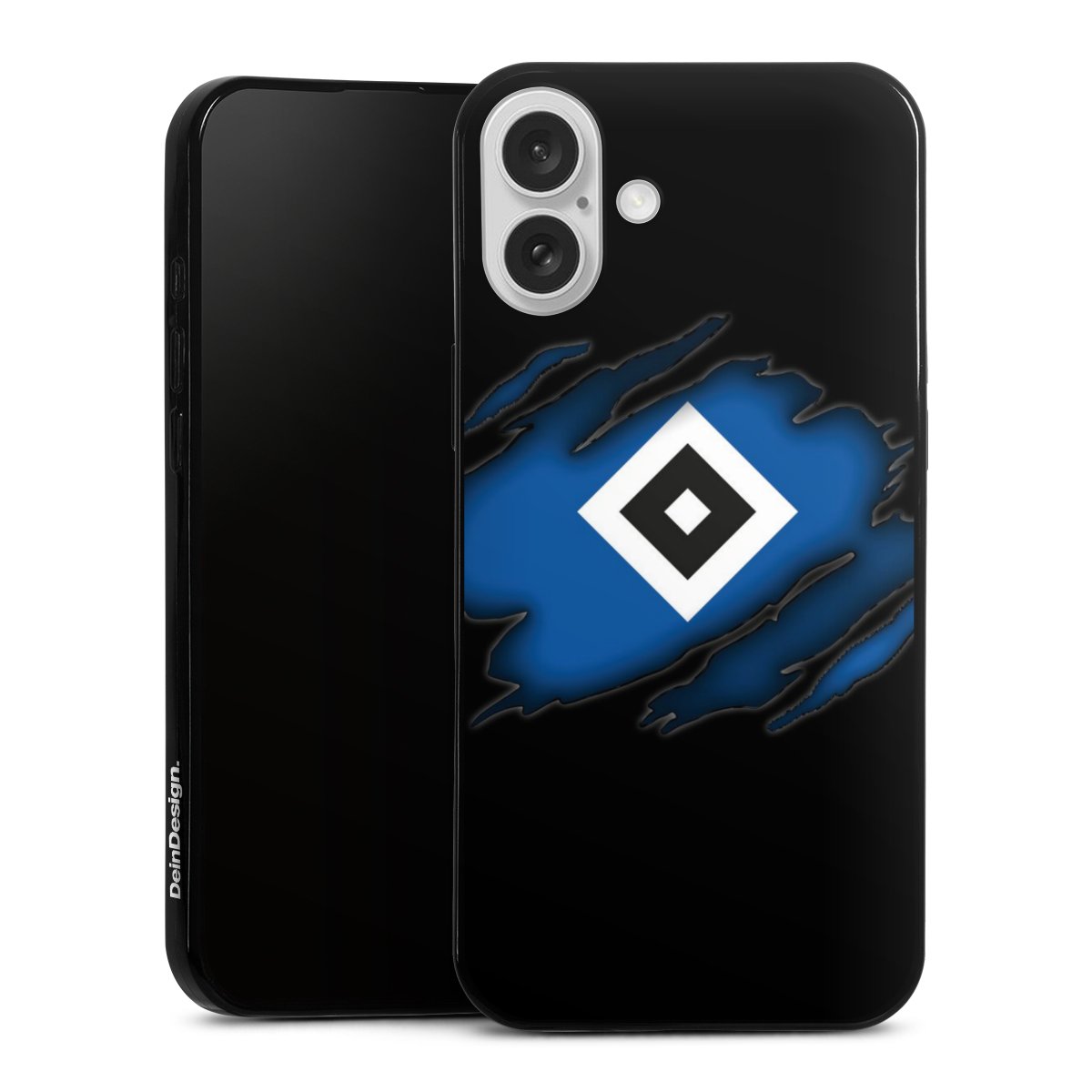 iPhone 16 Plus Handy Slim Case extra dünn Silikon Handyhülle schwarz Hülle Official Licensed Product Hsv Hamburger Sv Silikon Slim Case