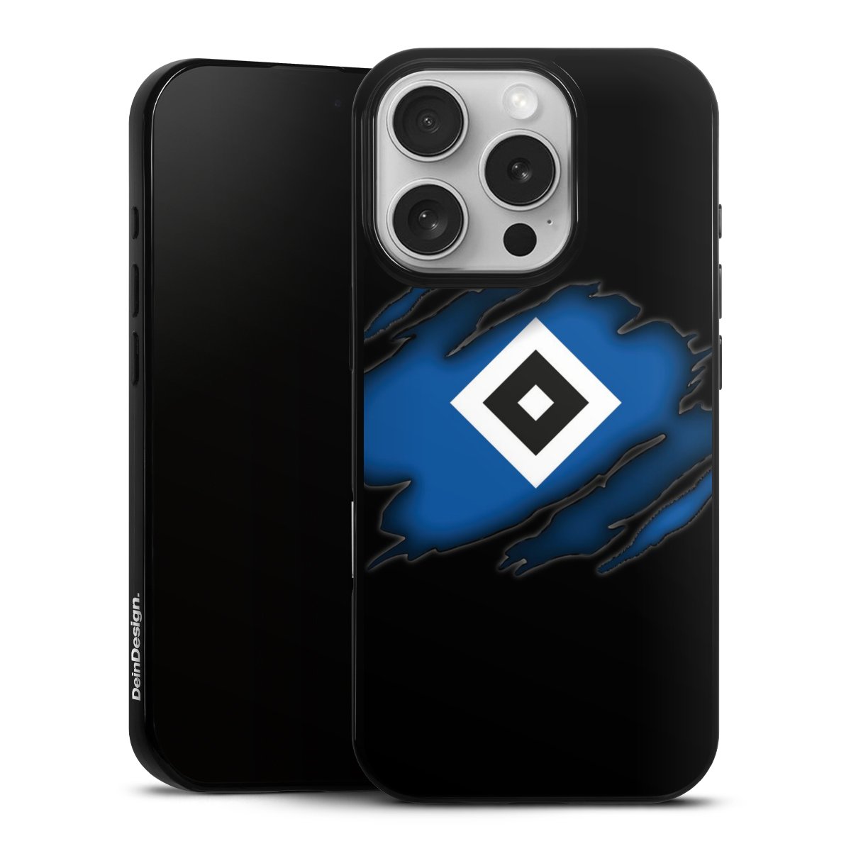 iPhone 16 Pro Handy Slim Case extra dünn Silikon Handyhülle schwarz Hülle Hsv Official Licensed Product Hamburger Sv Silikon Slim Case