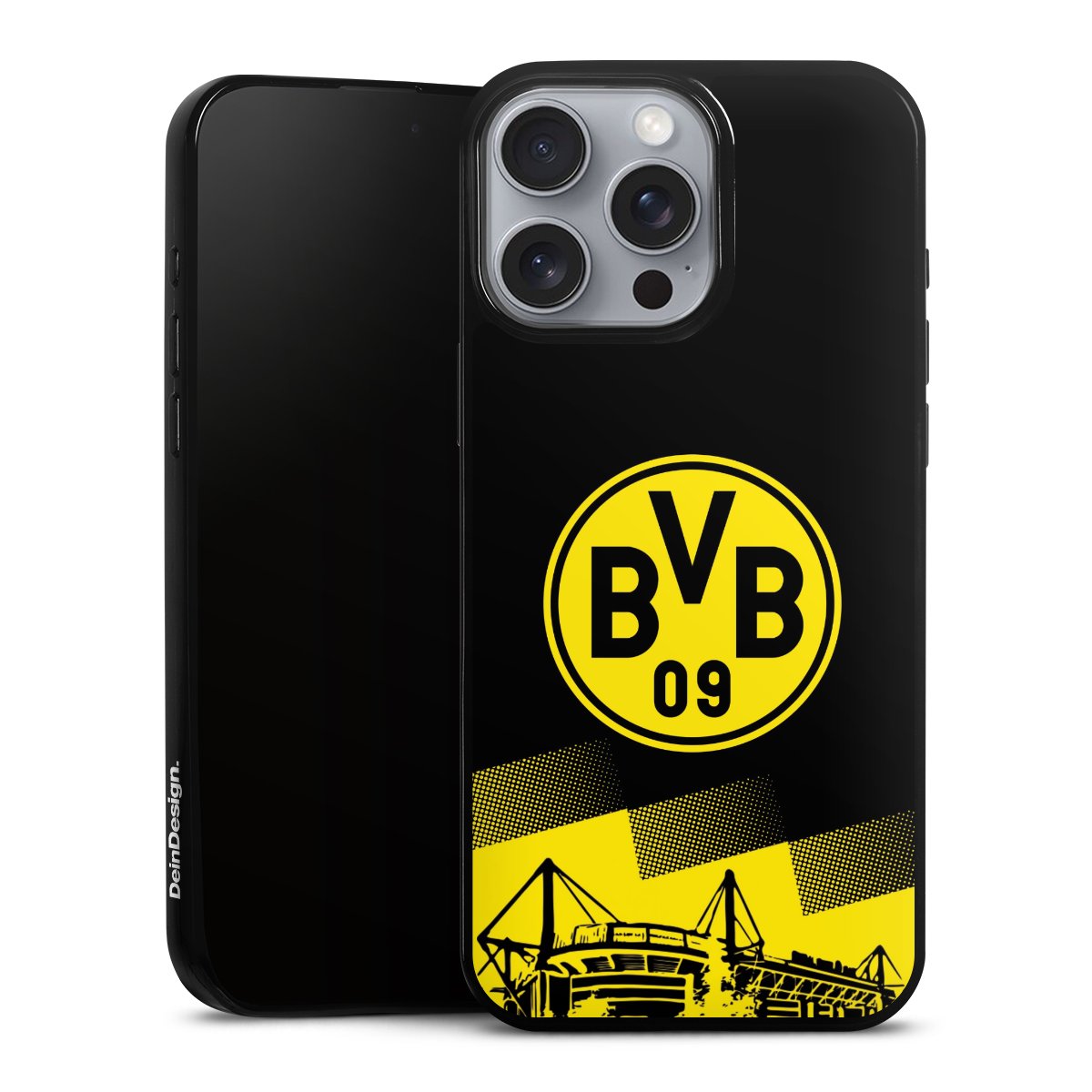 iPhone 16 Pro Max Handy Slim Case extra dünn Silikon Handyhülle schwarz Hülle Bvb Stadium Borussia Dortmund Silikon Slim Case