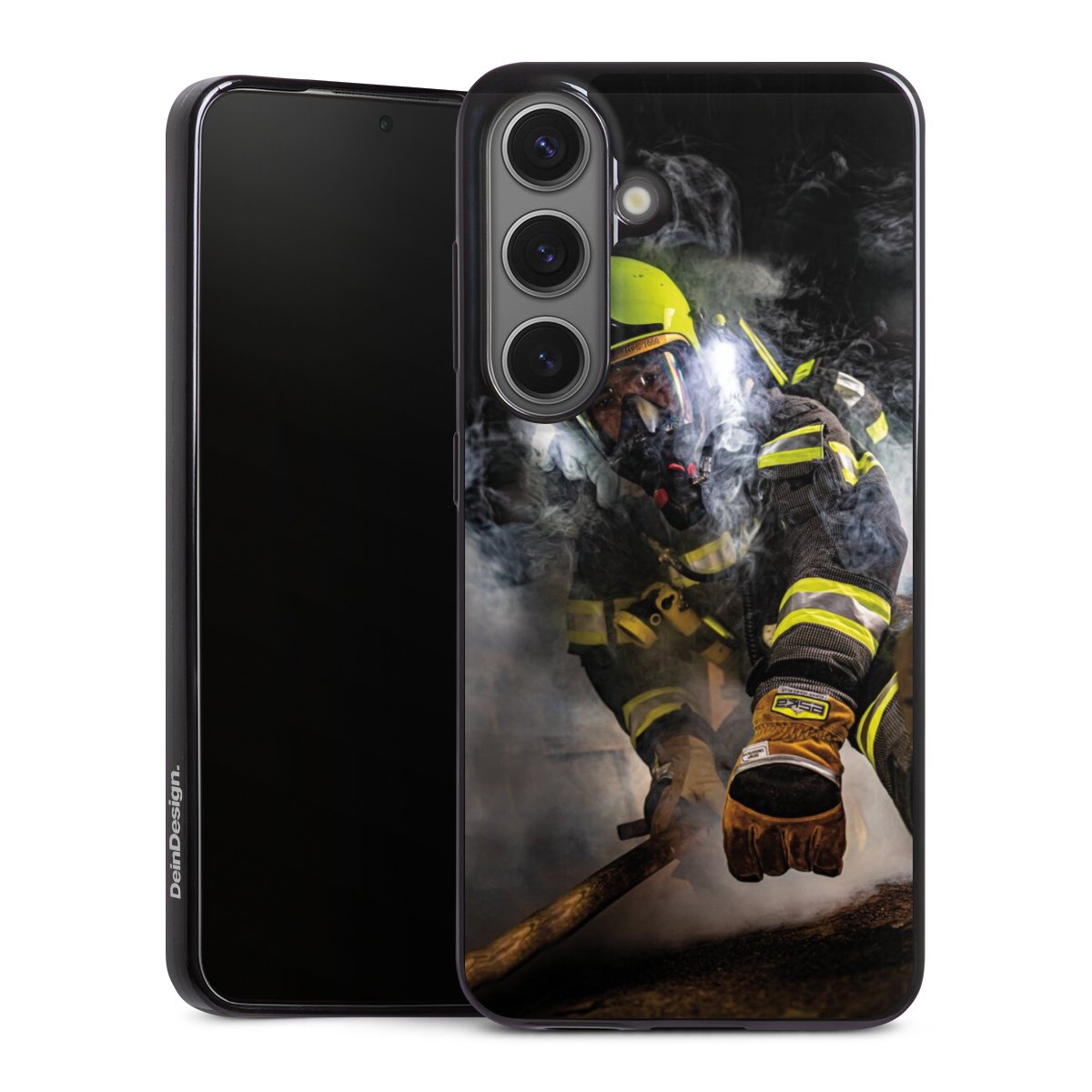 Galaxy S25 Handy Slim Case extra dünn Silikon Handyhülle schwarz Hülle Fire Fire Fighter Fire Fighters Silikon Slim Case