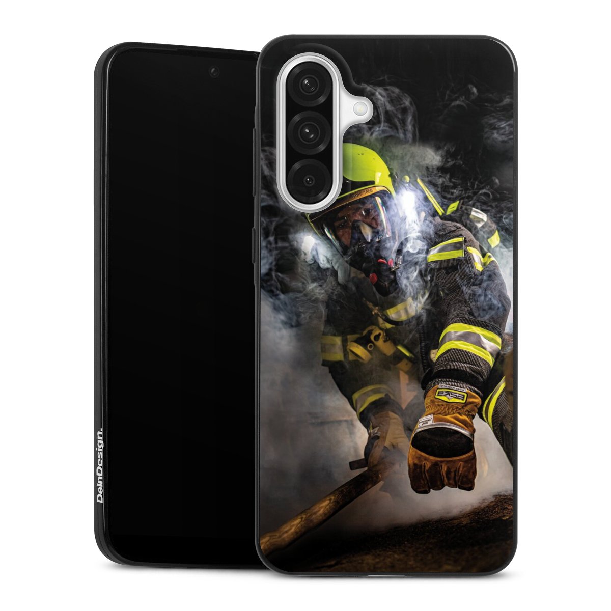 Galaxy A56 5G Handy Slim Case extra dünn Silikon Handyhülle schwarz Hülle Fire Fire Fighter Fire Fighters Silikon Slim Case