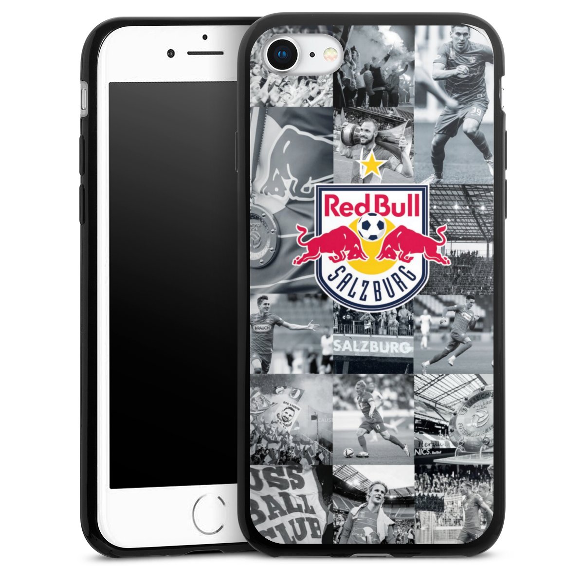 iPhone SE (2020) Handy Slim Case extra dünn Silikon Handyhülle schwarz Hülle Salzburg Fc Red Bull Salzburg Red Bull Silikon Slim Case