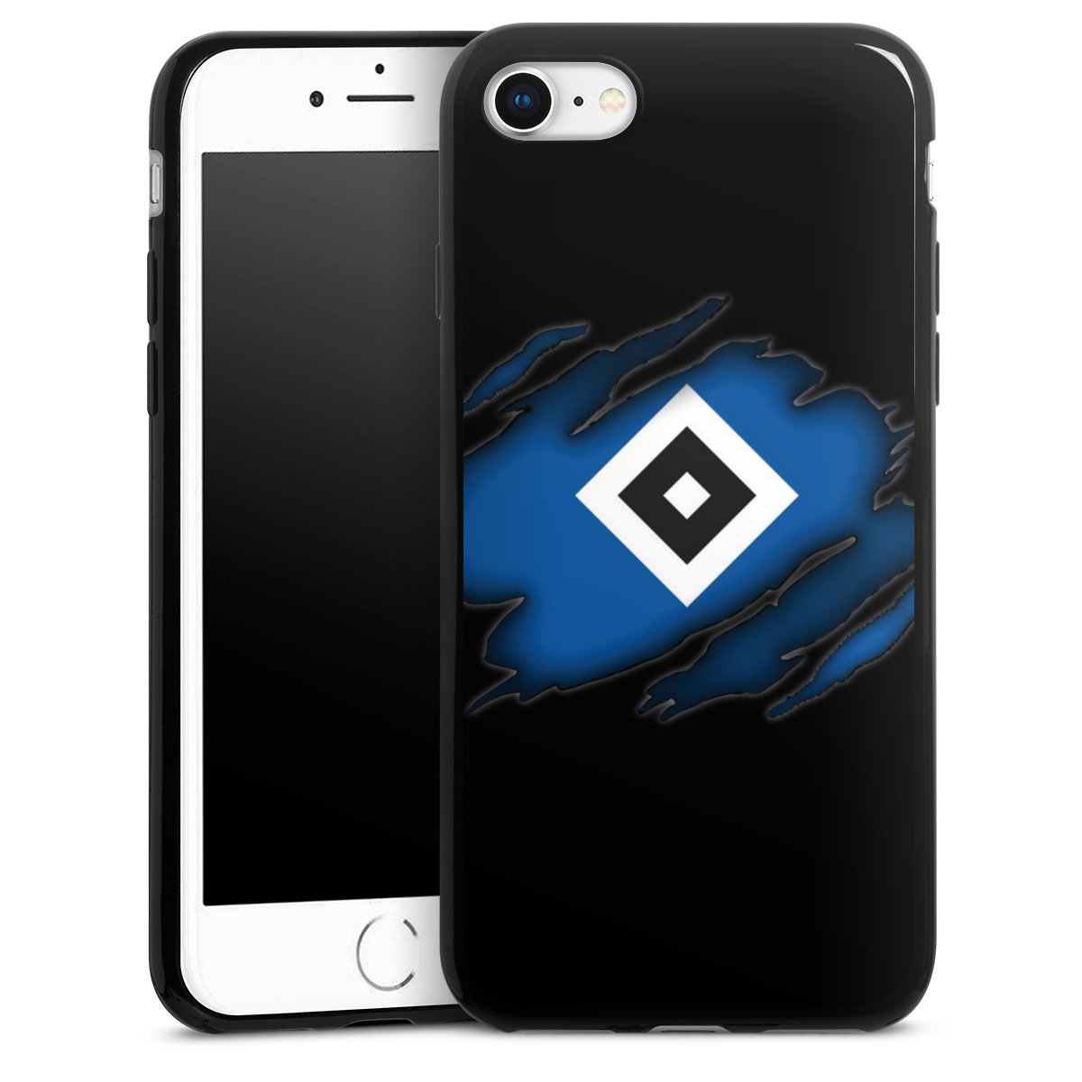 iPhone SE (2022) Handy Slim Case extra dünn Silikon Handyhülle schwarz Hülle Official Licensed Product Hsv Hamburger Sv Silikon Slim Case