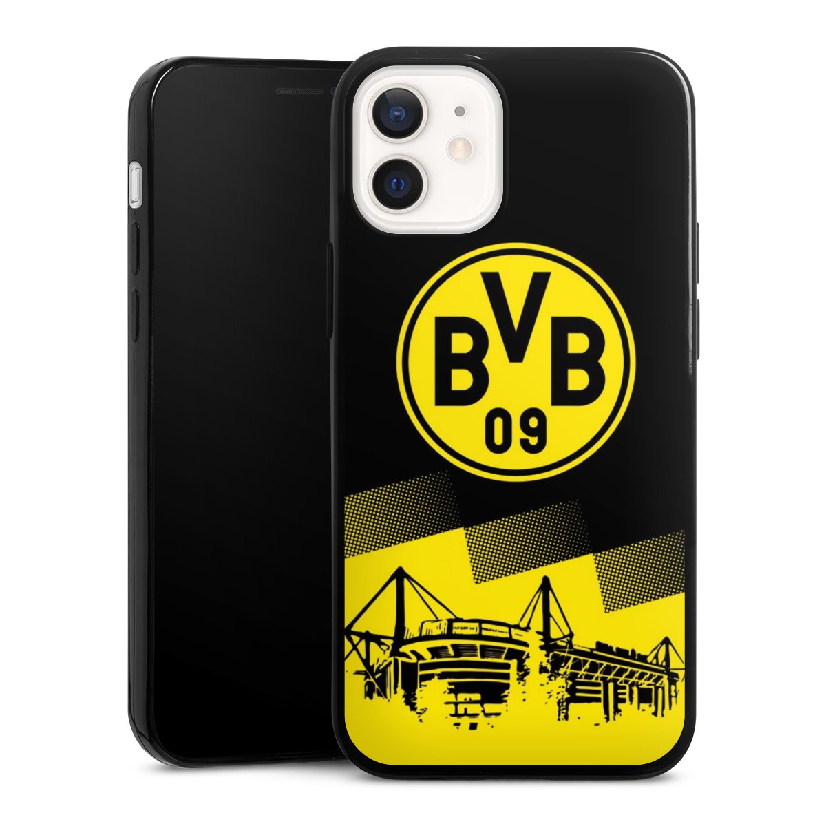 iPhone 12 mini Handy Slim Case extra dünn Silikon Handyhülle schwarz Hülle Bvb Stadium Borussia Dortmund Silikon Slim Case