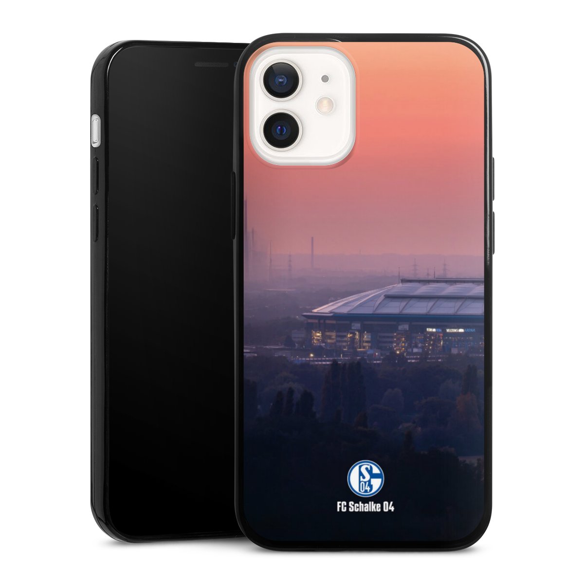 iPhone 12 mini Handy Slim Case extra dünn Silikon Handyhülle schwarz Hülle Fc Schalke 04 Stadium Schalke 04 Silikon Slim Case