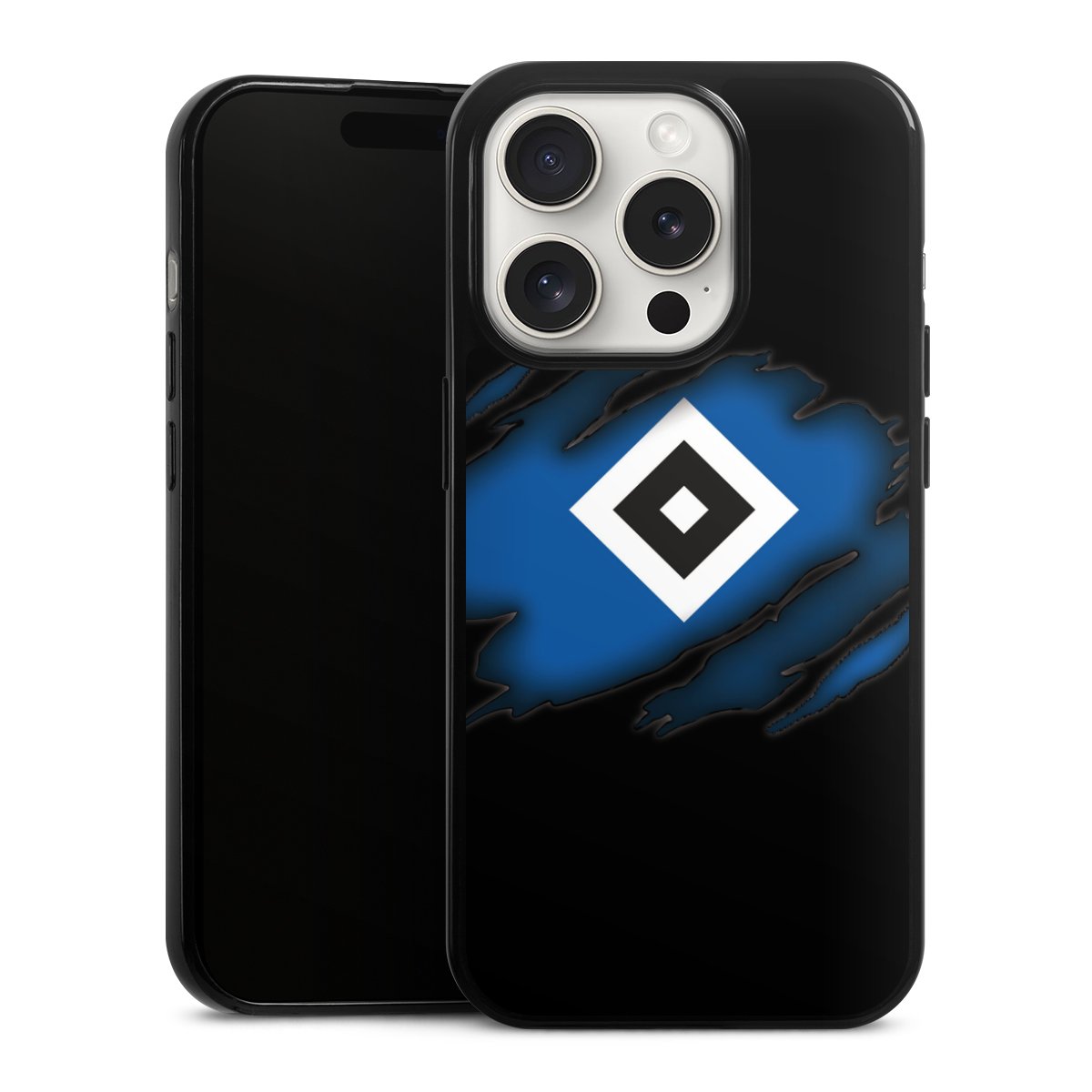 iPhone 15 Pro Handy Slim Case extra dünn Silikon Handyhülle schwarz Hülle Official Licensed Product Hsv Hamburger Sv Silikon Slim Case
