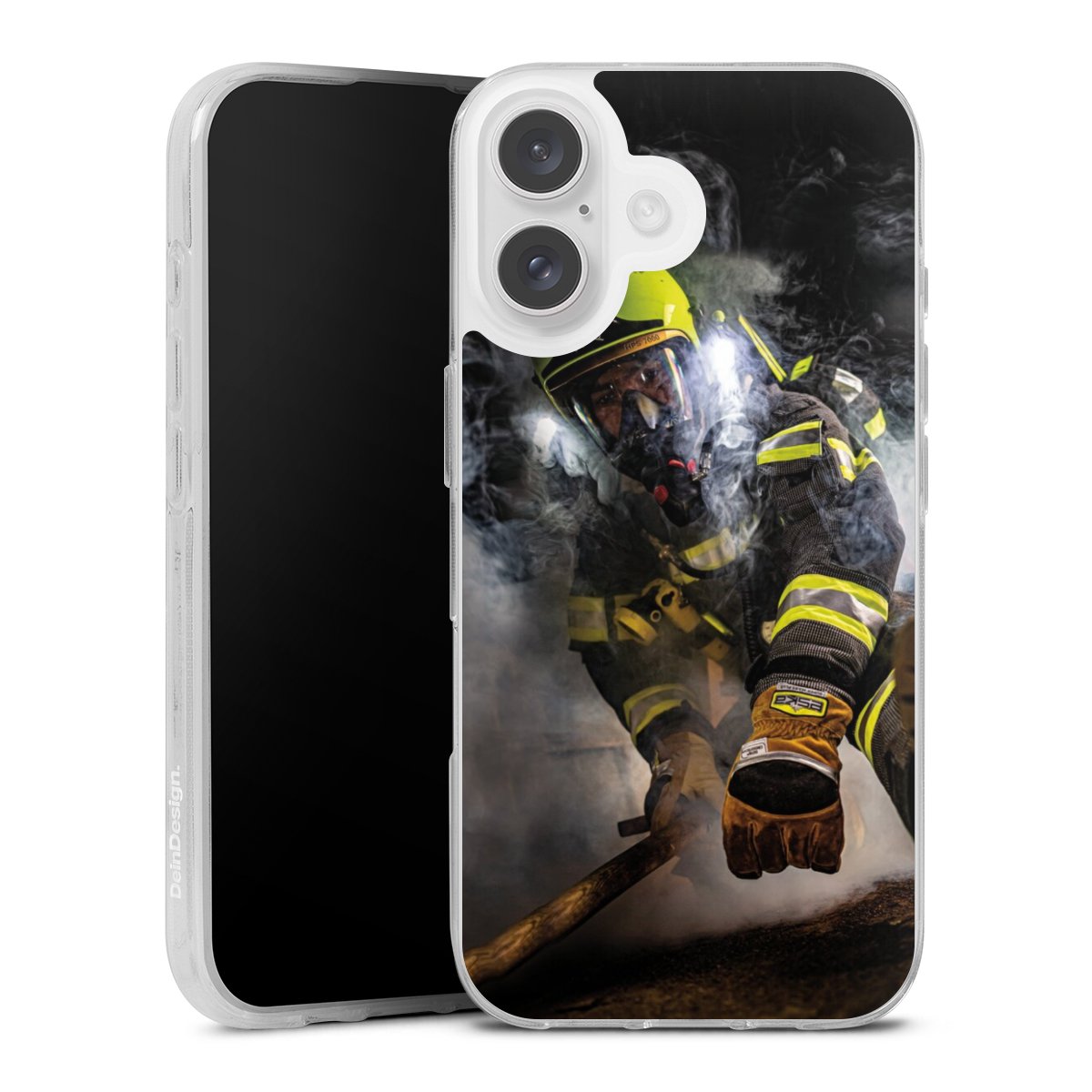 iPhone 16 Handy Silikon Hülle Case transparent Handyhülle Fire Fire Fighter Fire Fighters Silikon Case