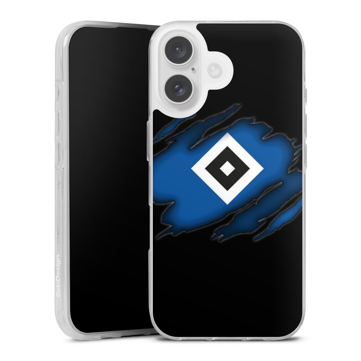 iPhone 16 Handy Silikon Hülle Case transparent Handyhülle Official Licensed Product Hsv Hamburger Sv Silikon Case