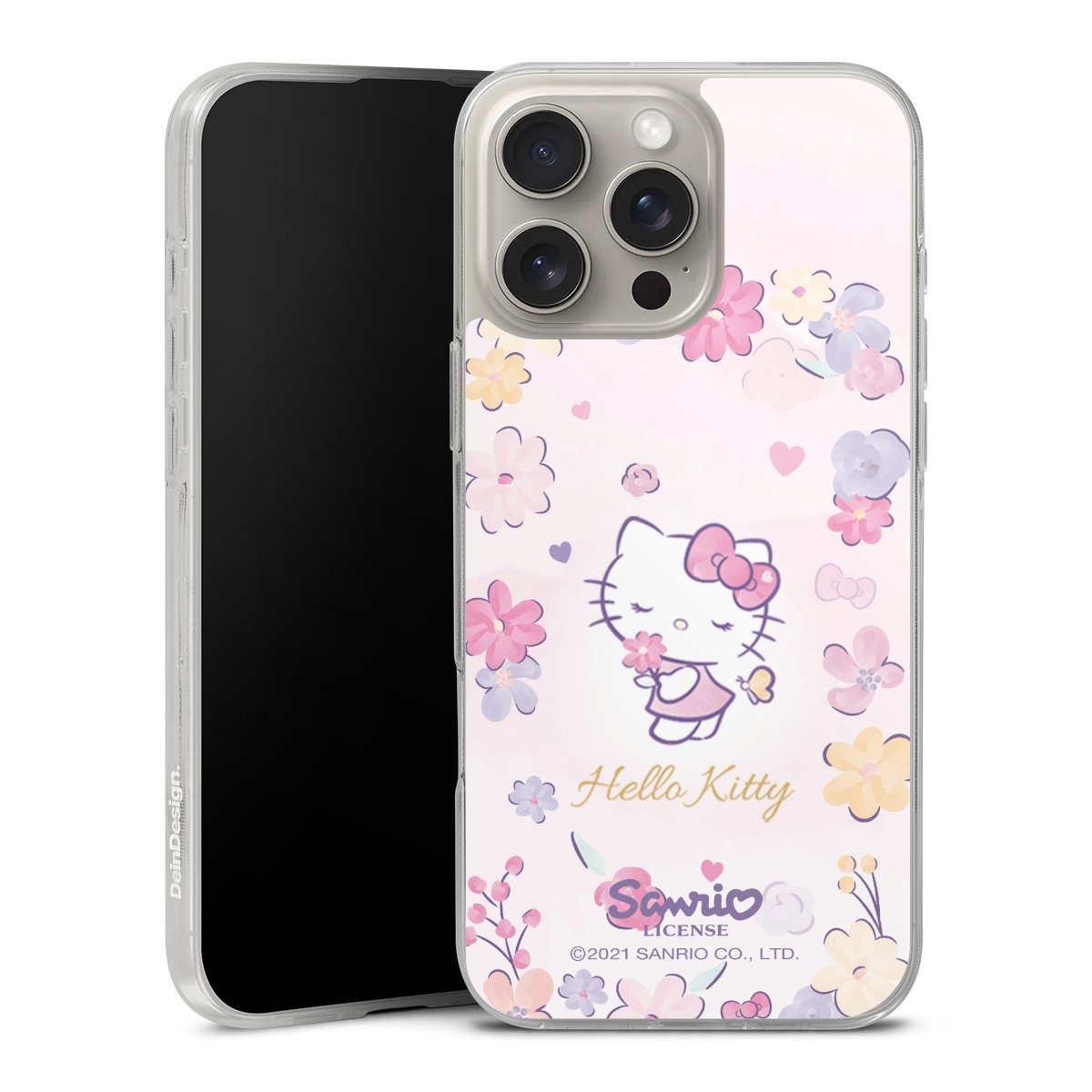 iPhone 16 Pro Max Handy Silikon Hülle Case transparent Handyhülle Water Colour Merchandise Hello Kitty Silikon Case