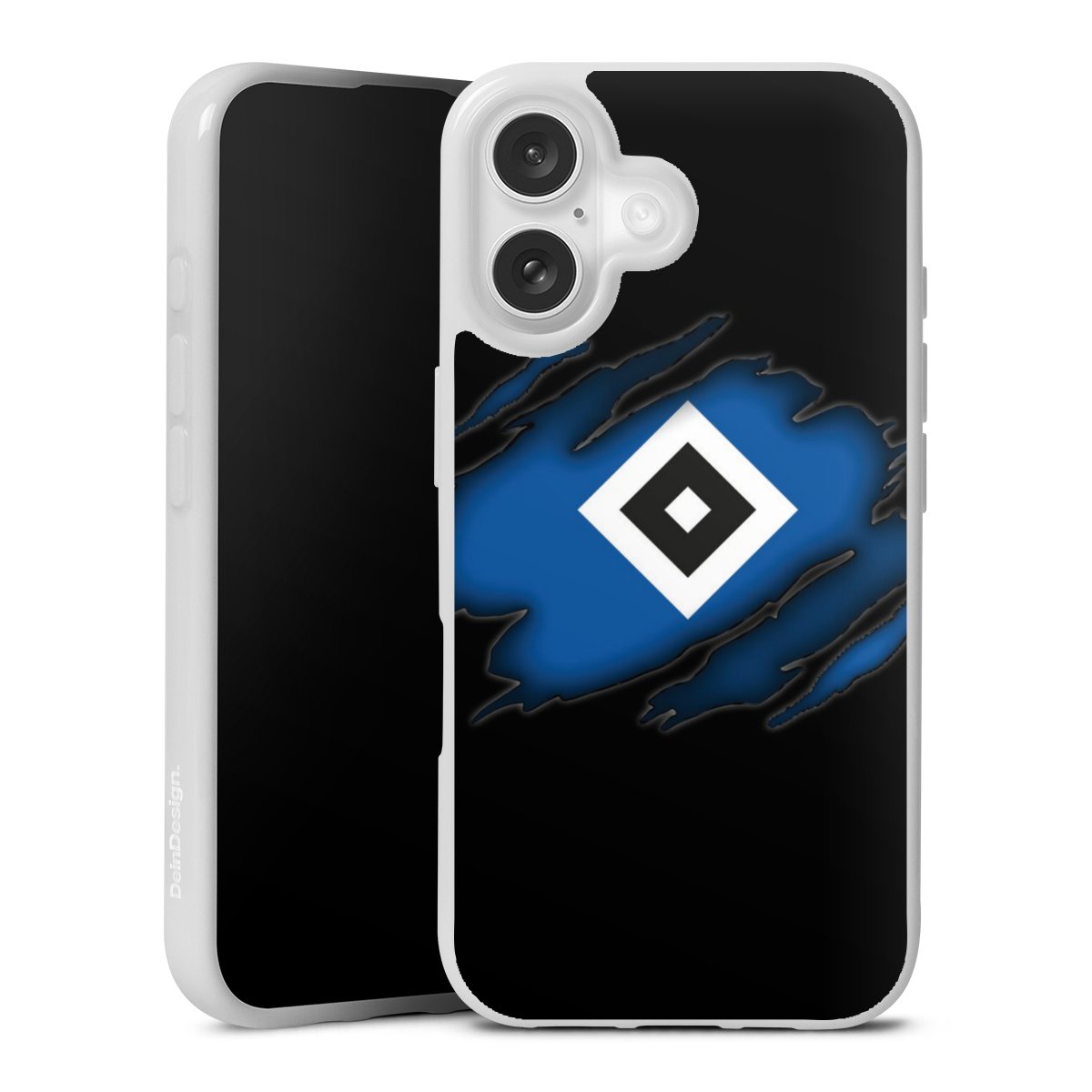 iPhone 16 Handy Silikon Hülle Case weiß Handyhülle Official Licensed Product Hsv Hamburger Sv Silikon Case