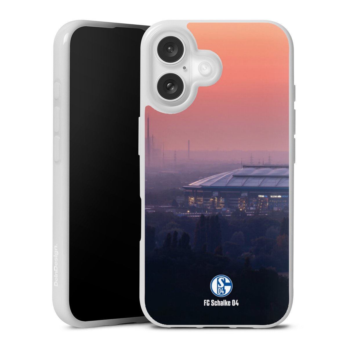 iPhone 16 Handy Silikon Hülle Case weiß Handyhülle Fc Schalke 04 Stadium Schalke 04 Silikon Case