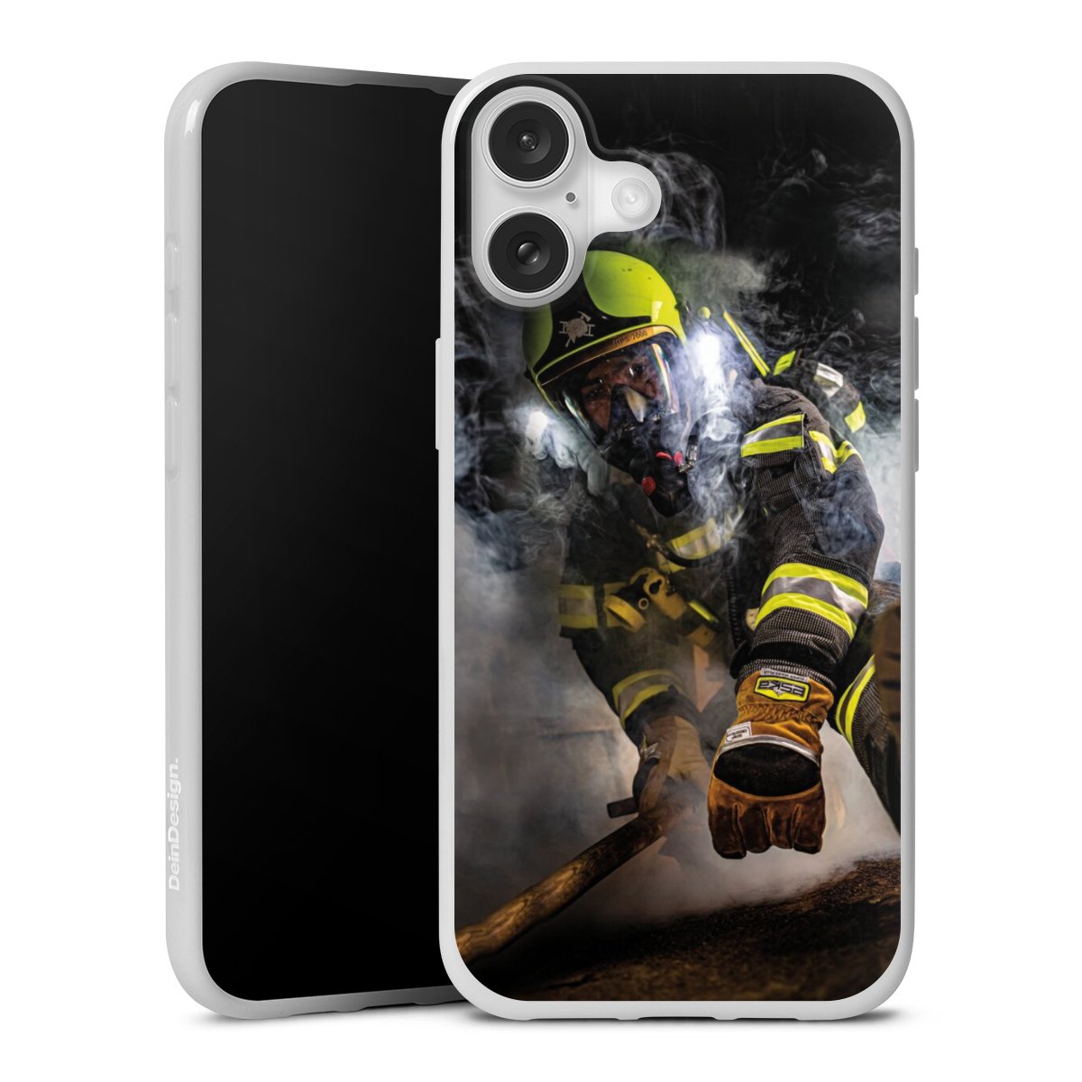 iPhone 16 Plus Handy Silikon Hülle Case weiß Handyhülle Fire Fire Fighter Fire Fighters Silikon Case