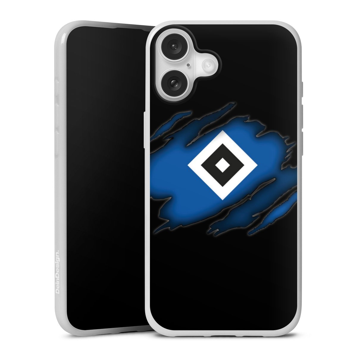 iPhone 16 Plus Handy Silikon Hülle Case weiß Handyhülle Official Licensed Product Hsv Hamburger Sv Silikon Case