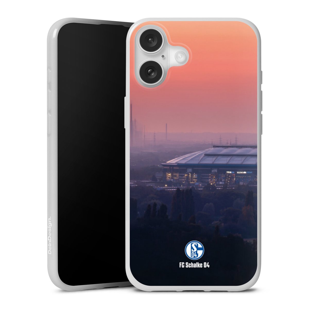 iPhone 16 Plus Handy Silikon Hülle Case weiß Handyhülle Fc Schalke 04 Stadium Schalke 04 Silikon Case