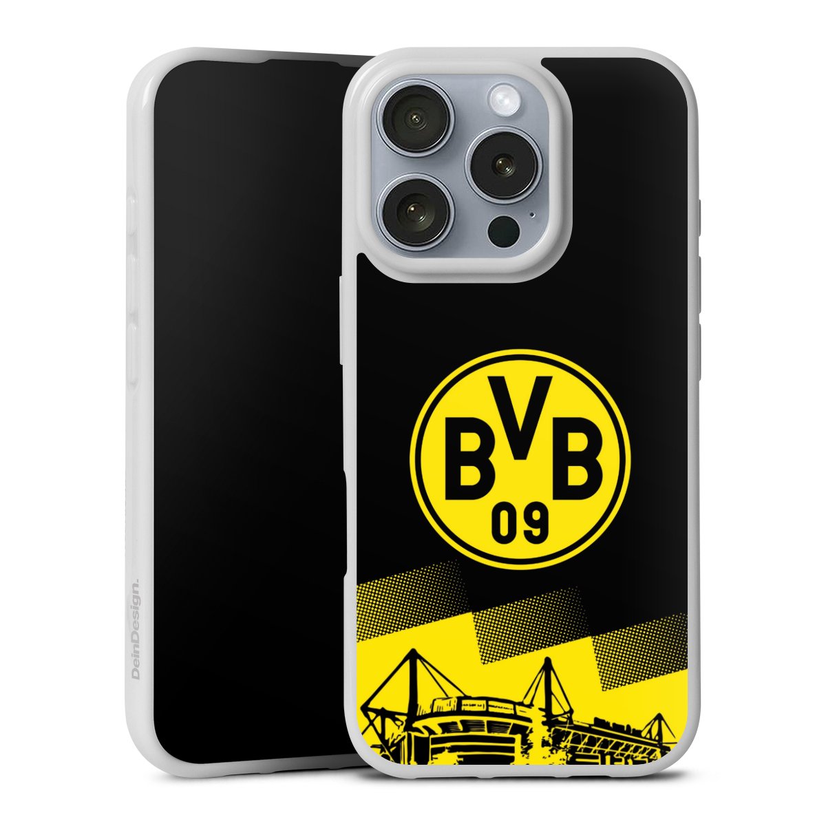 iPhone 16 Pro Handy Silikon Hülle Case weiß Handyhülle Stadium Borussia Dortmund Bvb Silikon Case