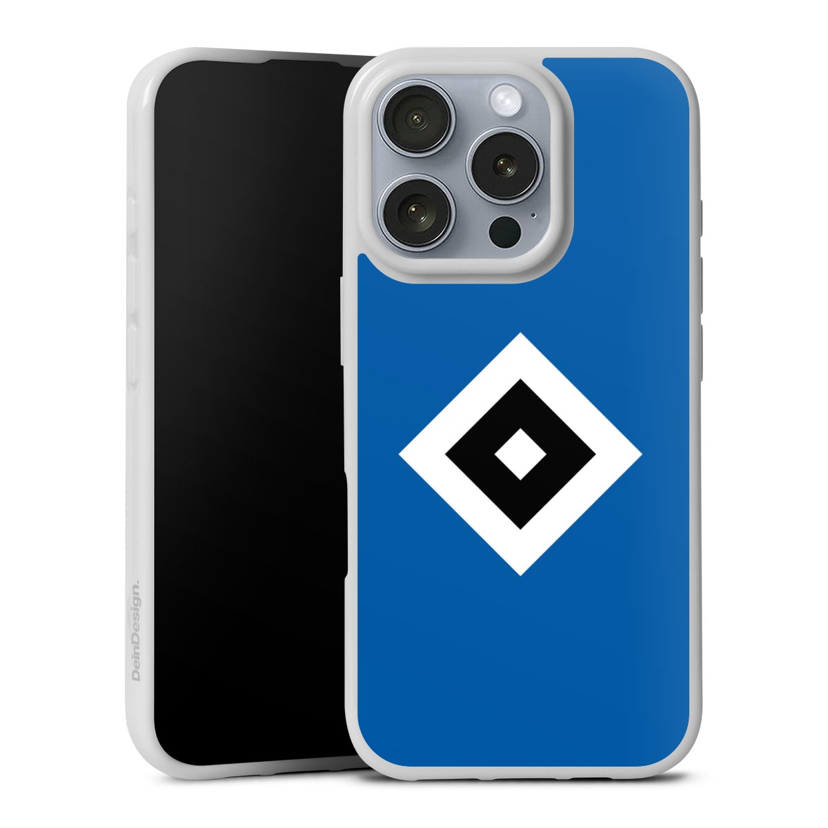 iPhone 16 Pro Handy Silikon Hülle Case weiß Handyhülle Hsv Logo Hamburger Sv Silikon Case