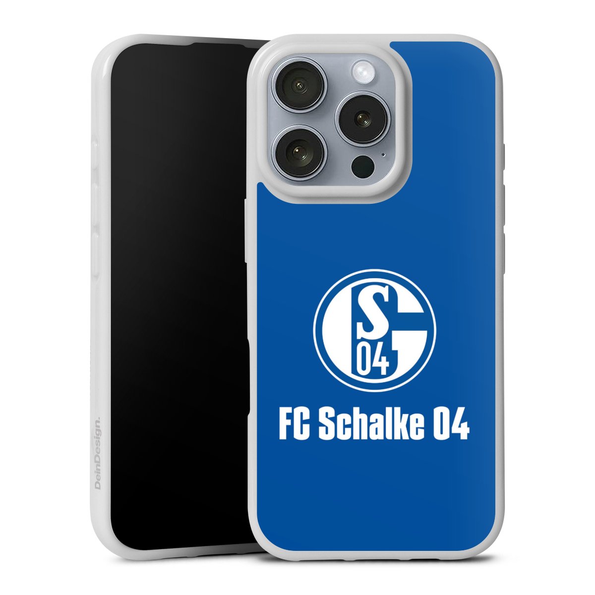 iPhone 16 Pro Handy Silikon Hülle Case weiß Handyhülle Logo Official Licensed Product Fc Schalke 04 Silikon Case