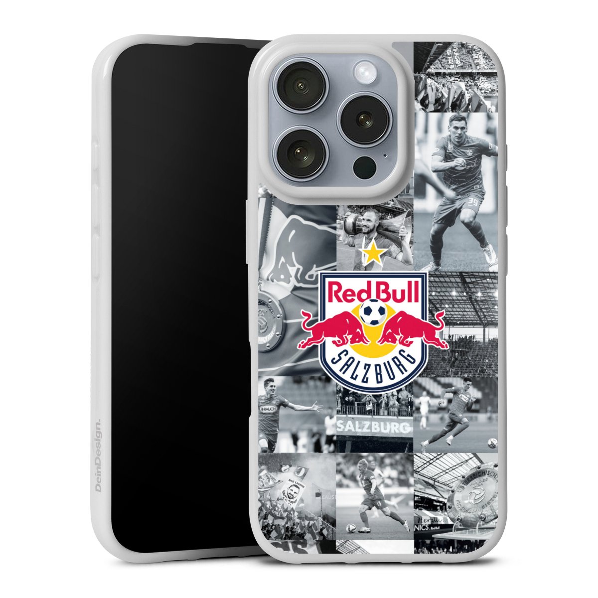 iPhone 16 Pro Handy Silikon Hülle Case weiß Handyhülle Salzburg Fc Red Bull Salzburg Red Bull Silikon Case