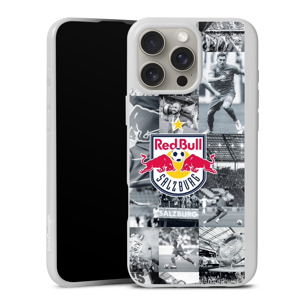 iPhone 16 Pro Max Handy Silikon Hülle Case weiß Handyhülle Salzburg Fc Red Bull Salzburg Red Bull Silikon Case