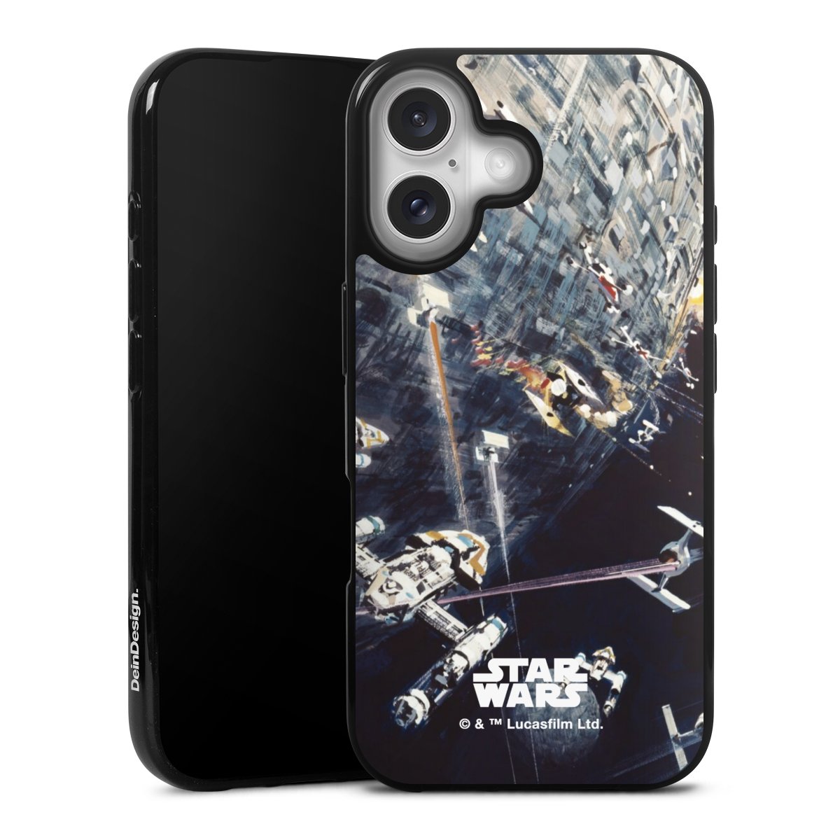 iPhone 16 Handy Silikon Hülle Case schwarz Handyhülle Movie Star Wars Death Star