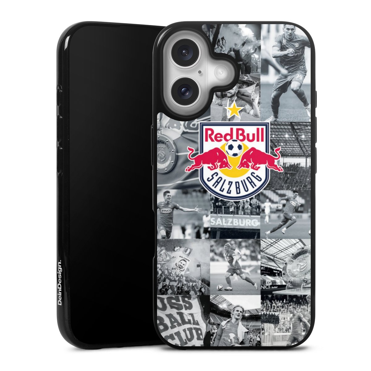 iPhone 16 Handy Silikon Hülle Case schwarz Handyhülle Fc Red Bull Salzburg Salzburg Red Bull