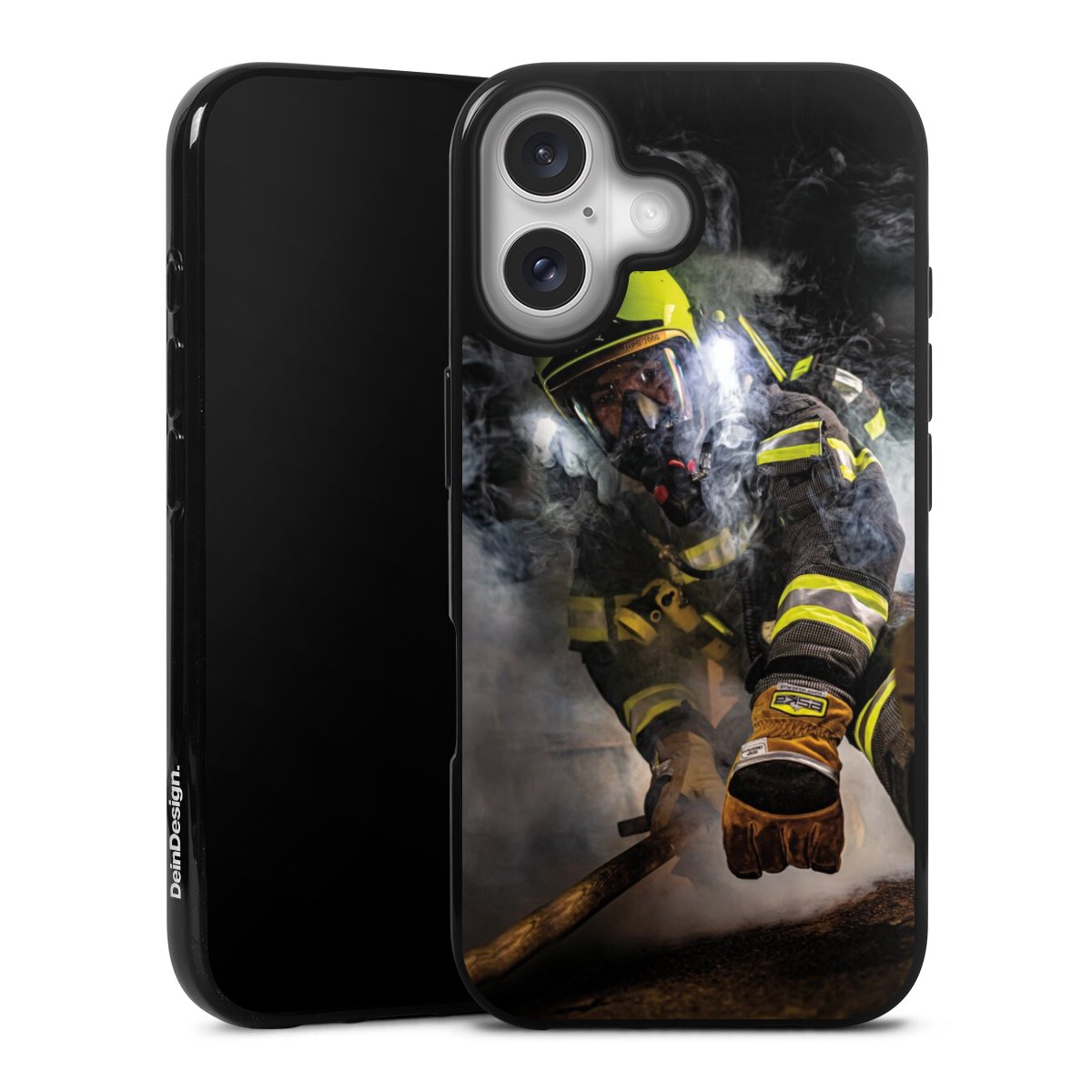 iPhone 16 Handy Silikon Hülle Case schwarz Handyhülle Fire Fire Fighter Fire Fighters