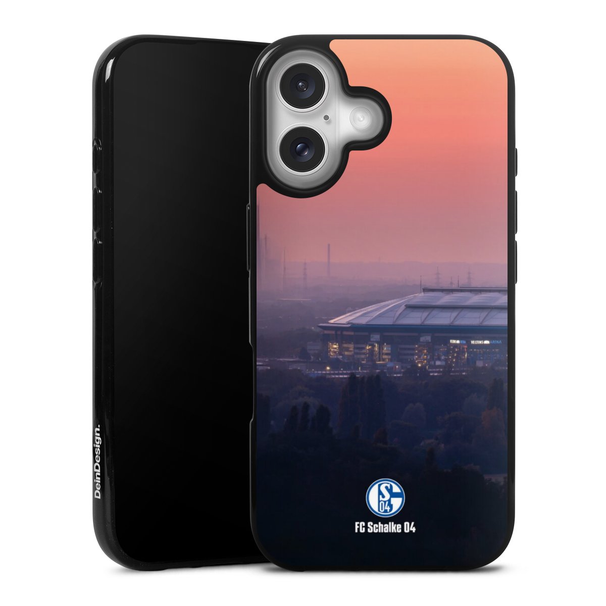 iPhone 16 Handy Silikon Hülle Case schwarz Handyhülle Fc Schalke 04 Stadium Schalke 04