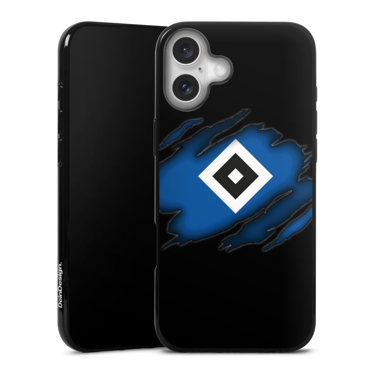iPhone 16 Plus Handy Silikon Hülle Case schwarz Handyhülle Official Licensed Product Hsv Hamburger Sv