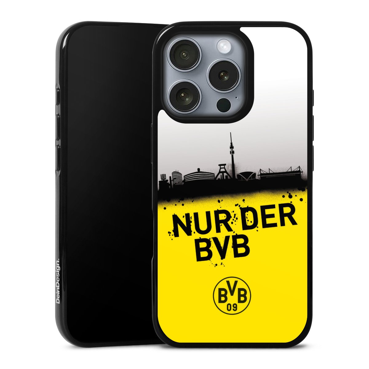 iPhone 16 Pro Handy Silikon Hülle Case schwarz Handyhülle Statement Bvb Borussia Dortmund
