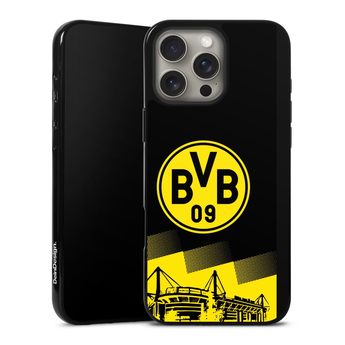iPhone 16 Pro Max Handy Silikon Hülle Case schwarz Handyhülle Bvb Stadium Borussia Dortmund