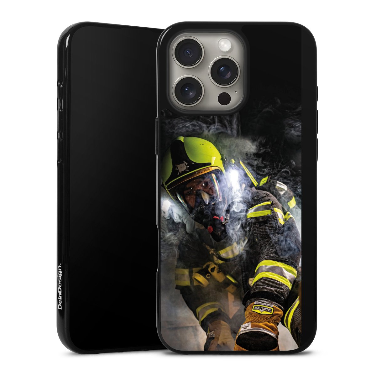 iPhone 16 Pro Max Handy Silikon Hülle Case schwarz Handyhülle Fire Fire Fighter Fire Fighters