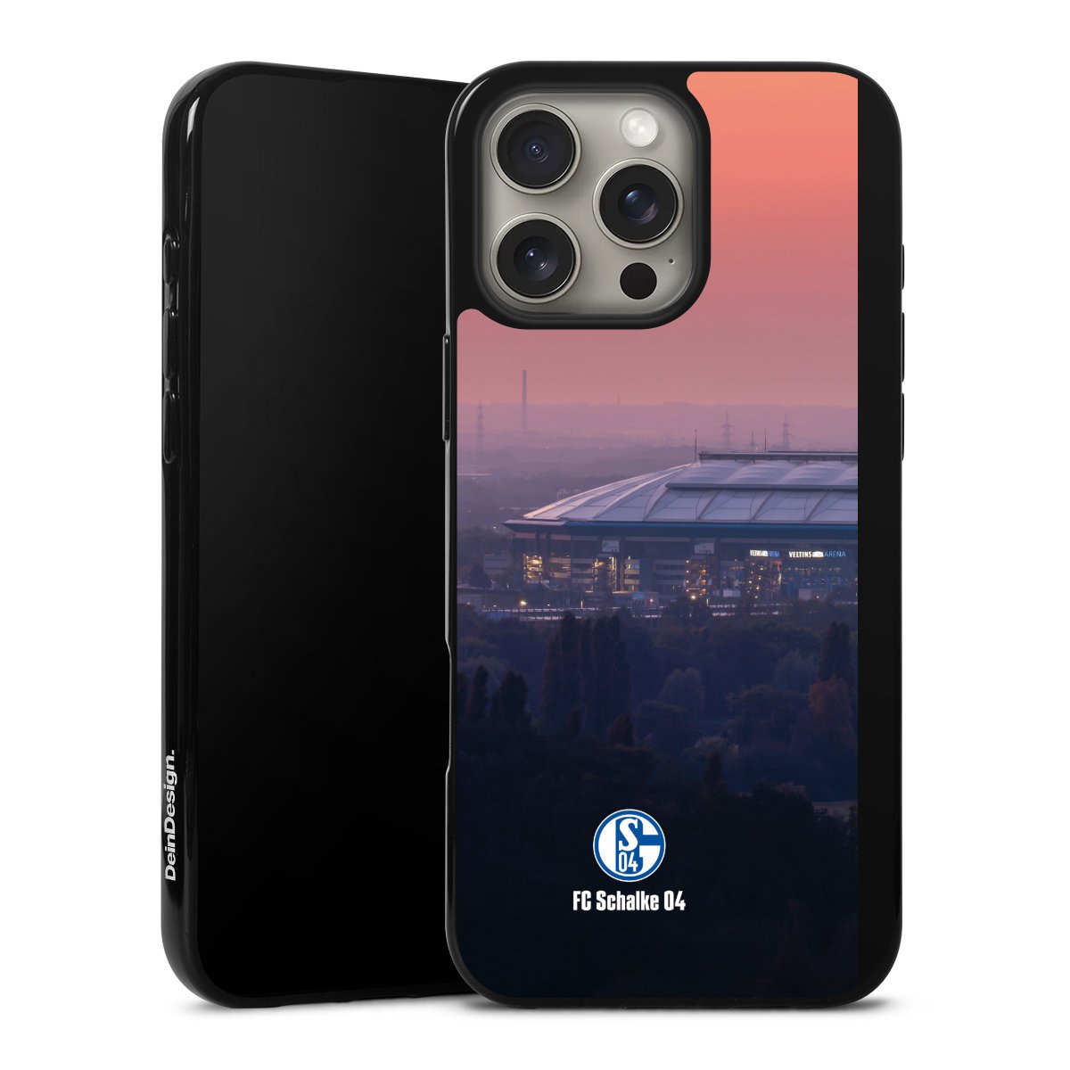 iPhone 16 Pro Max Handy Silikon Hülle Case schwarz Handyhülle Fc Schalke 04 Stadium Schalke 04