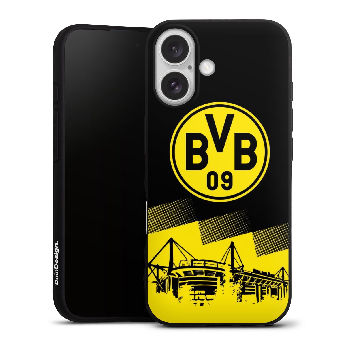iPhone 16 Handy Premium Silikon Hülle Handyhülle schwarz Case Bvb Stadium Borussia Dortmund Silikon Premium Case