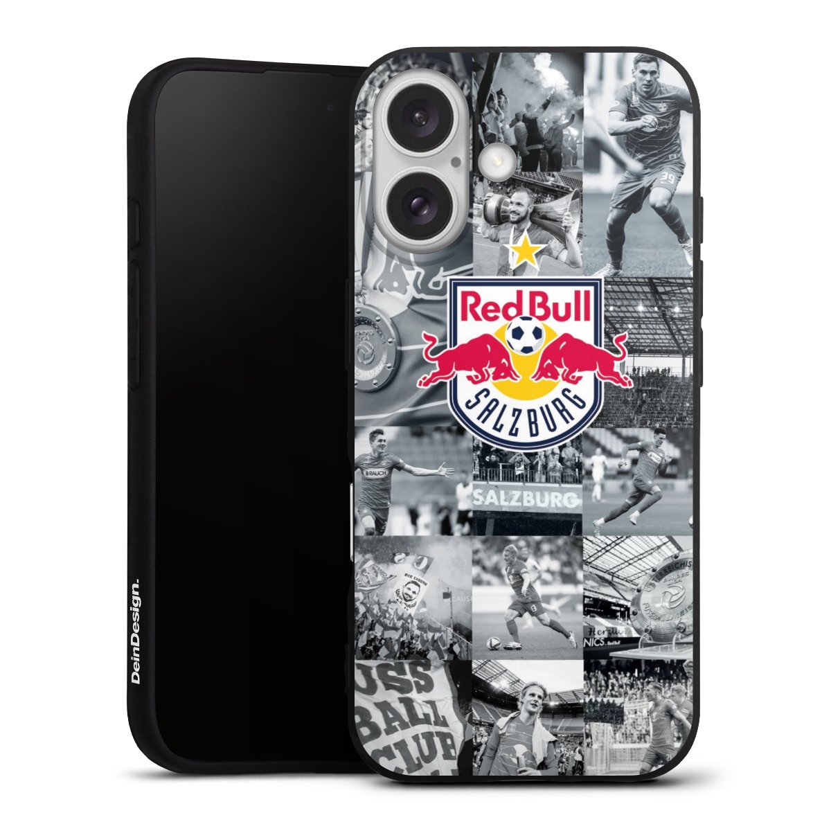 iPhone 16 Handy Premium Silikon Hülle Handyhülle schwarz Case Salzburg Fc Red Bull Salzburg Red Bull Silikon Premium Case