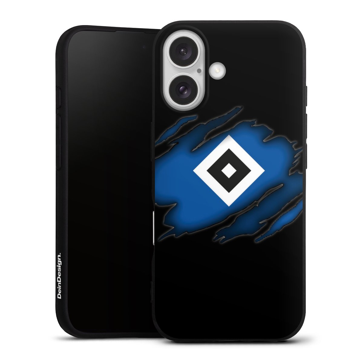 iPhone 16 Handy Premium Silikon Hülle Handyhülle schwarz Case Official Licensed Product Hsv Hamburger Sv Silikon Premium Case