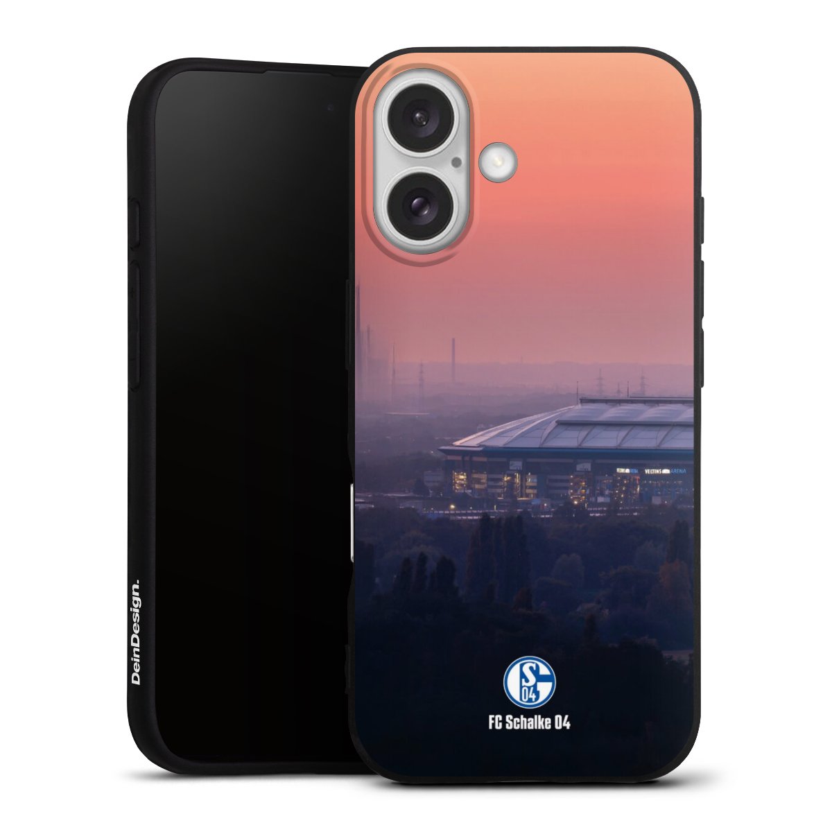 iPhone 16 Handy Premium Silikon Hülle Handyhülle schwarz Case Fc Schalke 04 Stadium Schalke 04 Silikon Premium Case