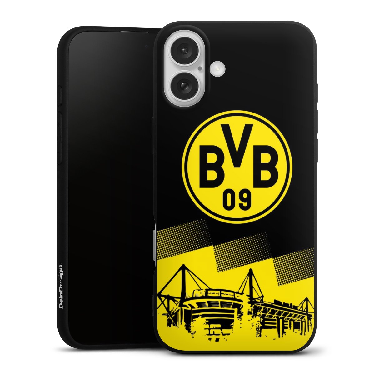 iPhone 16 Plus Handy Premium Silikon Hülle Handyhülle schwarz Case Bvb Stadium Borussia Dortmund Silikon Premium Case