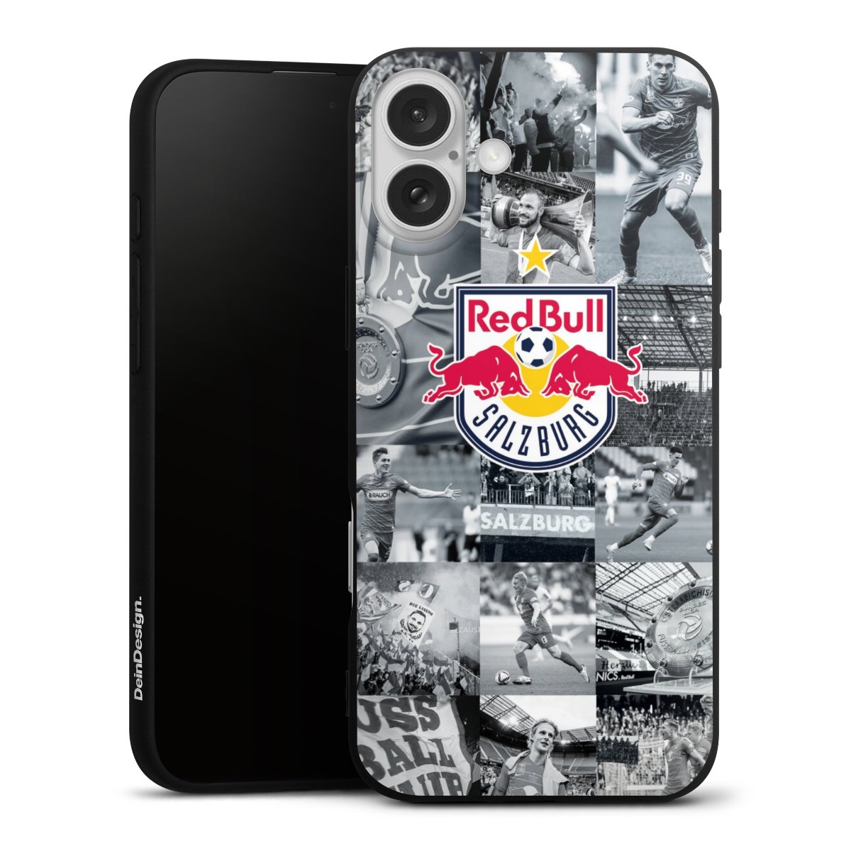 iPhone 16 Plus Handy Premium Silikon Hülle Handyhülle schwarz Case Salzburg Fc Red Bull Salzburg Red Bull Silikon Premium Case