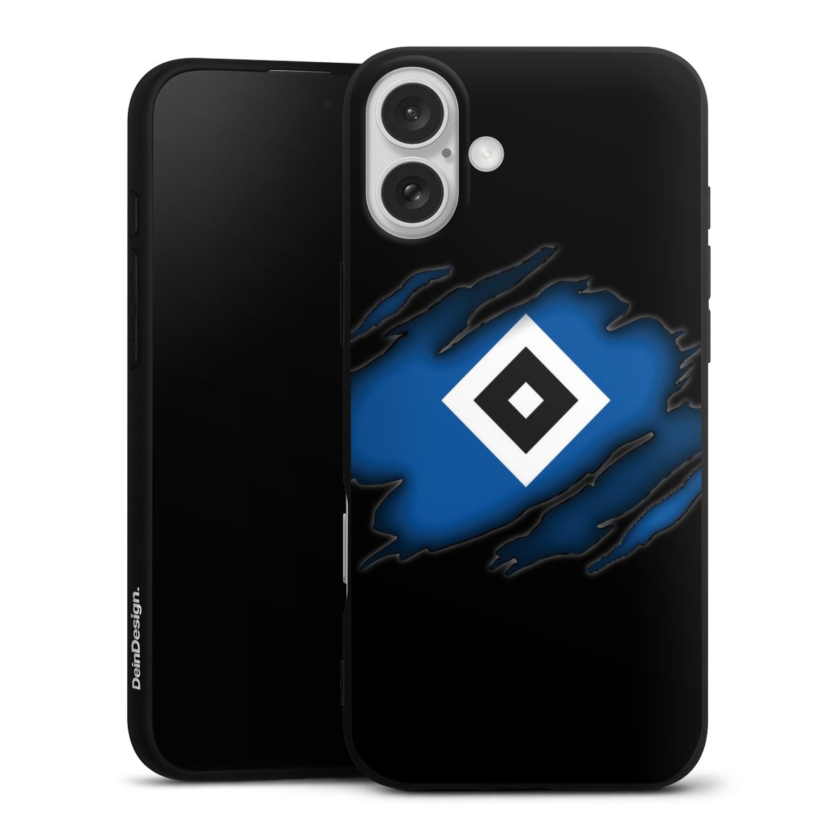 iPhone 16 Plus Handy Premium Silikon Hülle Handyhülle schwarz Case Hsv Official Licensed Product Hamburger Sv Silikon Premium Case