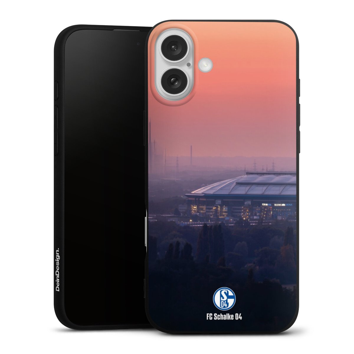 iPhone 16 Plus Handy Premium Silikon Hülle Handyhülle schwarz Case Fc Schalke 04 Stadium Schalke 04 Silikon Premium Case