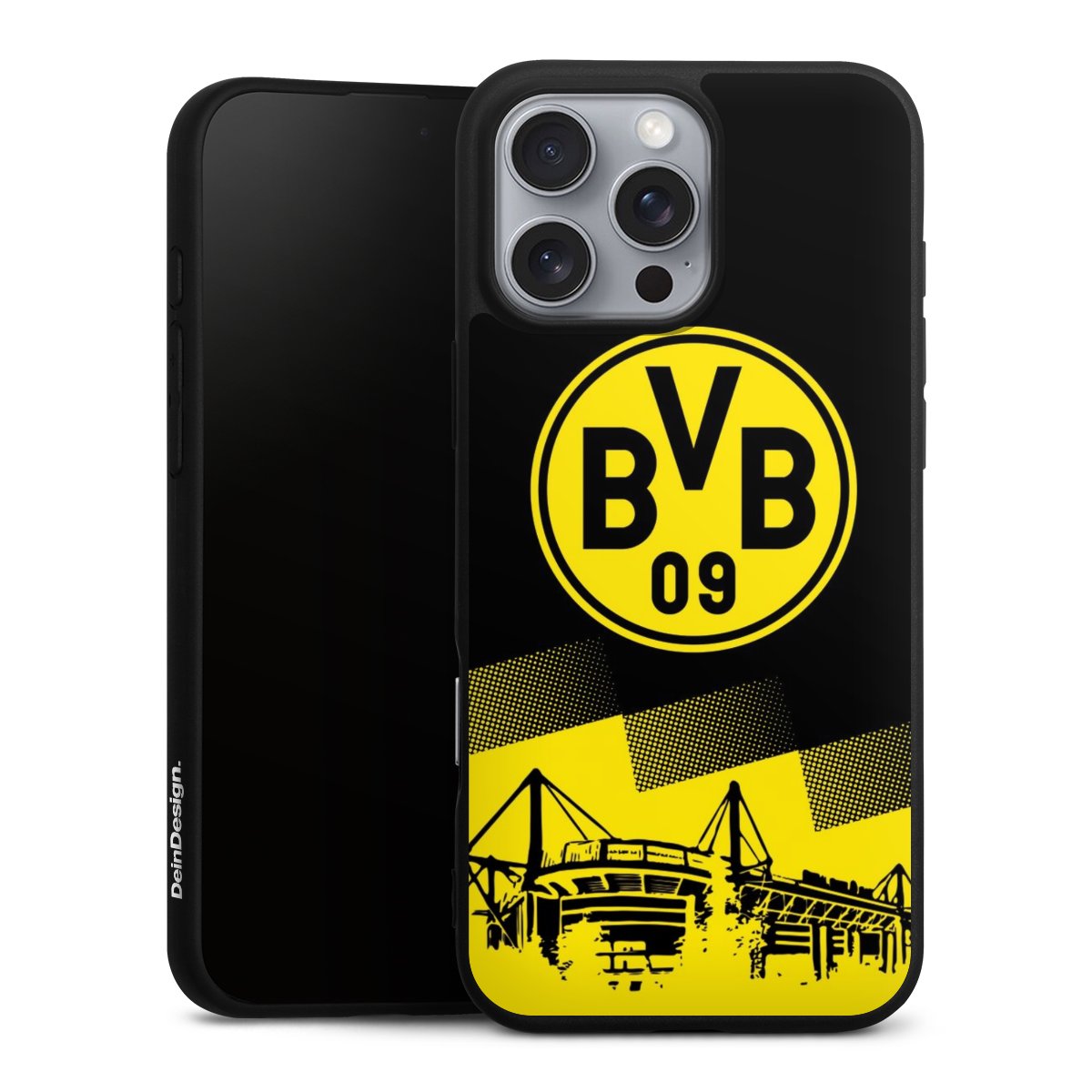 iPhone 16 Pro Max Handy Premium Silikon Hülle Handyhülle schwarz Case Bvb Stadium Borussia Dortmund Silikon Premium Case