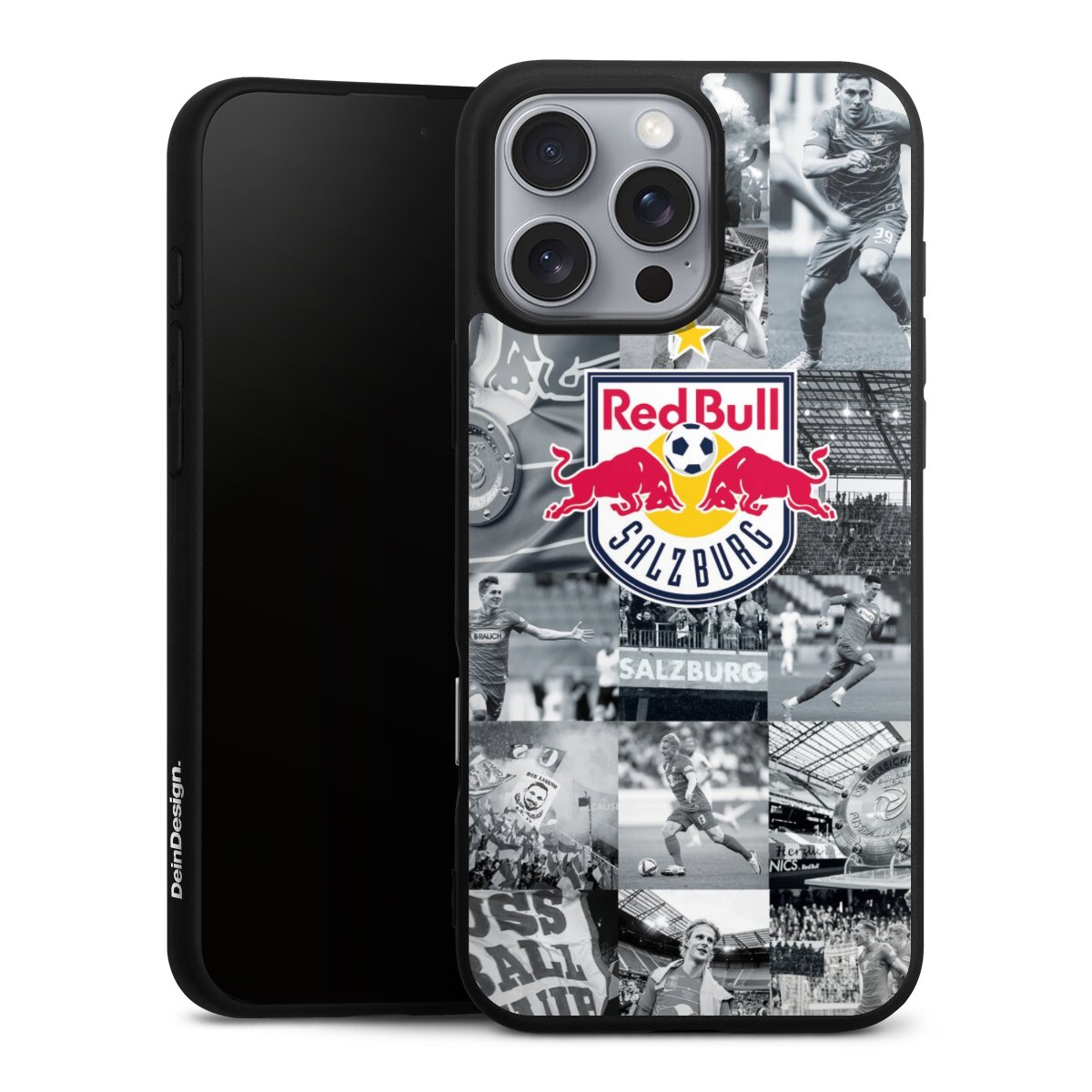 iPhone 16 Pro Max Handy Premium Silikon Hülle Handyhülle schwarz Case Salzburg Fc Red Bull Salzburg Red Bull Silikon Premium Case