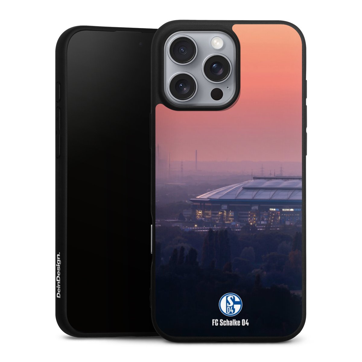 iPhone 16 Pro Max Handy Premium Silikon Hülle Handyhülle schwarz Case Fc Schalke 04 Stadium Schalke 04 Silikon Premium Case