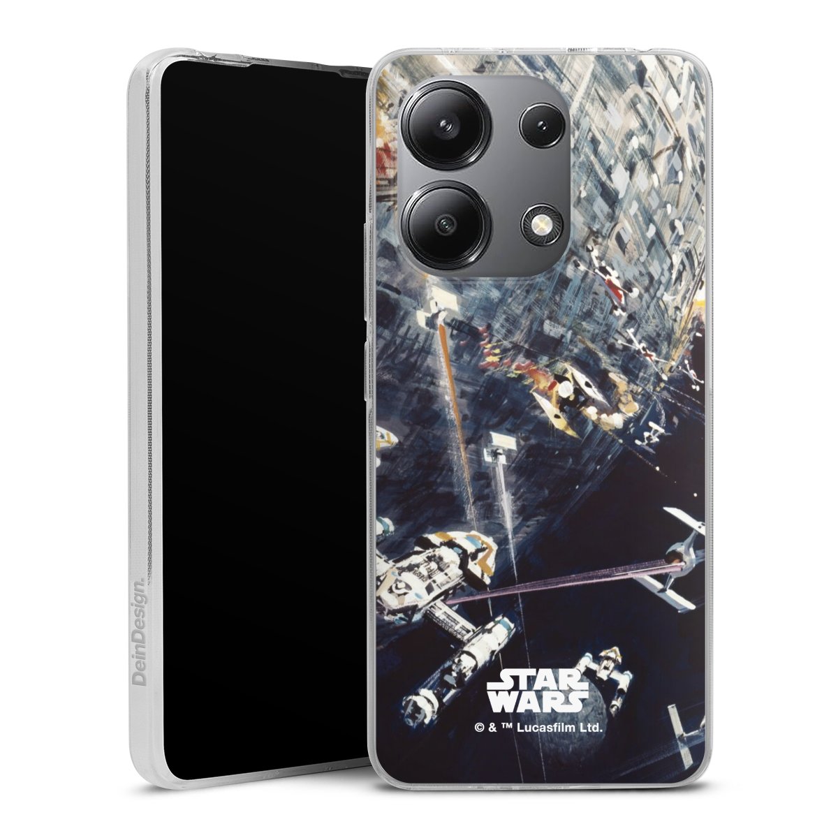 Xiaomi Redmi Note 13 4G Handy Silikon Hülle Case transparent Handyhülle Movie Star Wars Death Star Silikon Case