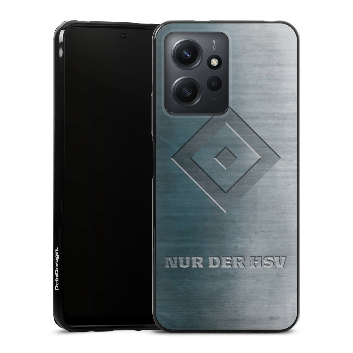 Xiaomi Redmi Note 12 4G Handy Silikon Hülle Case schwarz Handyhülle Hsv Hamburger Sv Metallic Look