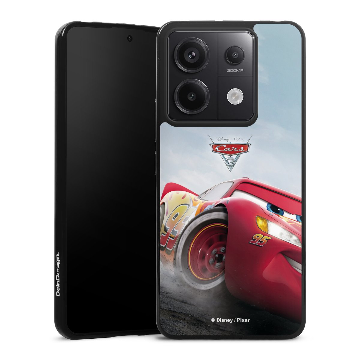 Xiaomi Redmi Note 13 Pro 5G Handy Silikon Hülle Case schwarz Handyhülle Lightning Mcqueen 95 Official Licensed Product Cars