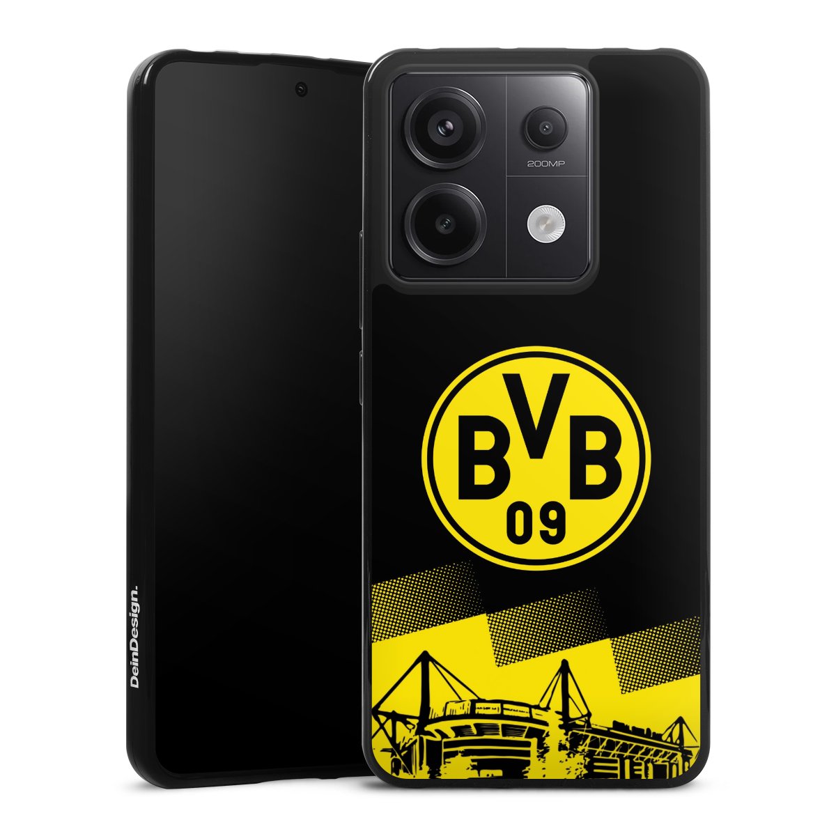 Xiaomi Redmi Note 13 Pro 5G Handy Silikon Hülle Case schwarz Handyhülle Stadium Borussia Dortmund Bvb