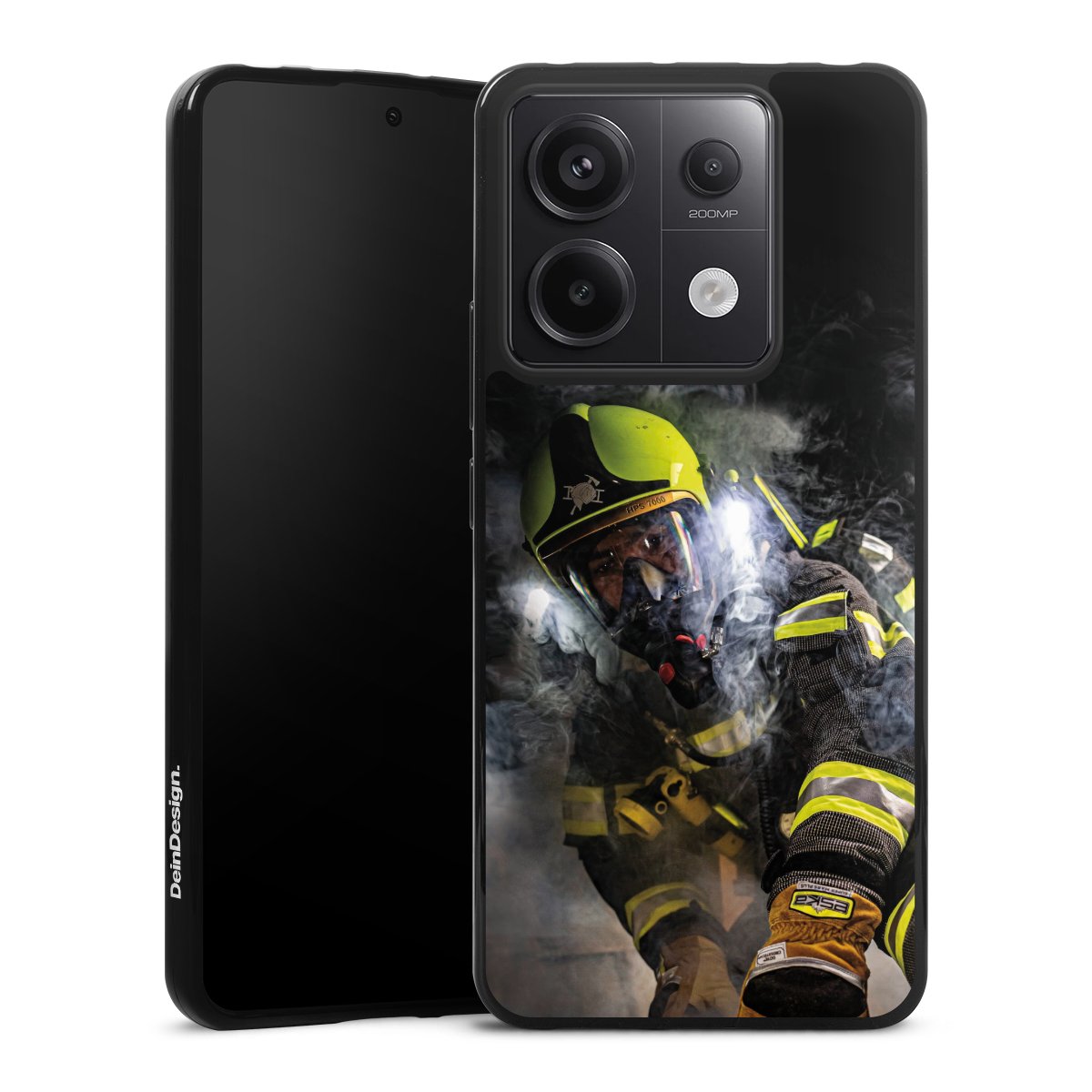 Xiaomi Redmi Note 13 Pro 5G Handy Silikon Hülle Case schwarz Handyhülle Fire Fire Fighter Fire Fighters