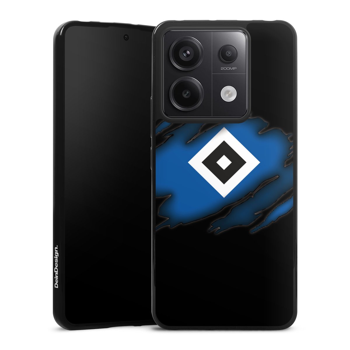 Xiaomi Redmi Note 13 Pro 5G Handy Silikon Hülle Case schwarz Handyhülle Official Licensed Product Hsv Hamburger Sv