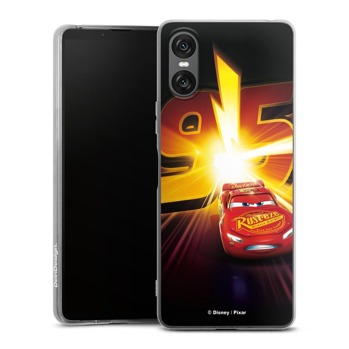 Sony Xperia 10 VI Handy Silikon Hülle Case transparent Handyhülle Official Licensed Product Lightning Mcqueen 95 Cars Silikon Case